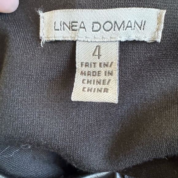 Linea Domani Black Faux Leather Jacket Size 4 | Statement Disc Detail Zip - Picture 8 of 9